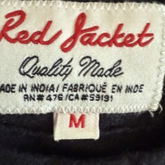 Red Jacket Shirt Mens Medium Black Long Sleeve Crewneck Basic Tee Casual Cotton