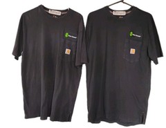 Lot Of 6 Carhartt Mens Medium BluePocket Crewneck T- Shirt Work Uniform Rental