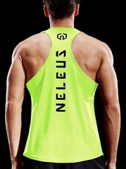 NELEUS ‘Dry Fit Logo Muscle’ Mesh Tank Top Men’s M Gym Workout Exercise Grn NWT!
