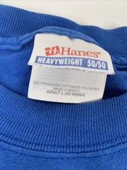 Hanes Heavyweight 50/50 Blue Vtg 90s T-Shirt Adult Large