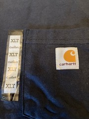 Vintage Carhartt K87 Pocket Shirt Mens XLT Tall Black Workwear Fade Lines 2000s