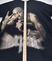 Vintage Tupac 2Pac All Eyez On Me Rap Tee Shirt Mens 3X Tall Y2K Rhinestone
