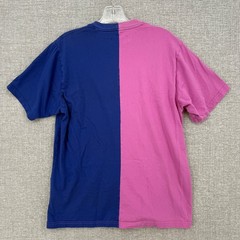 Teddy Fresh T Shirt Mens Large Two Tone Split Color Blue Pink Embroidered Logo