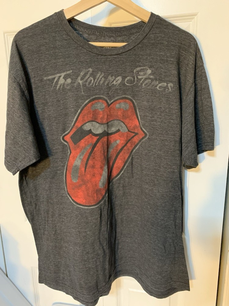 The Rolling Stones Logo Black T Shirt Mens XL Band Rock Tee