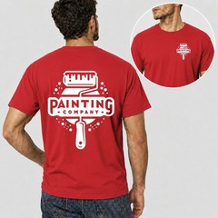 Men Personalised Work T Shirt Custom Trade Company Logo Mechanic Plumber Painter