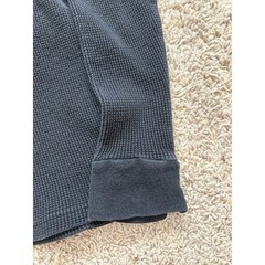 Vintage Gemrock Heavy Weight Thermal Shirt Mens Black Waffle Knit Cotton Fits M