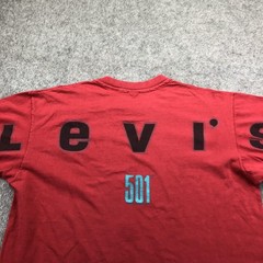 Vintage Levi’s Shirt Mens Large Red 501 Back Strauss Spell Out Graphic