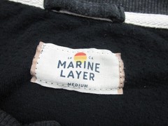 Marine Layer Henley Shirt Mens Medium Gray Long Sleeve Pullover Soft Lightweight