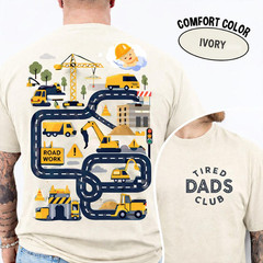 Tired Dads Club Shirt Interactive Car Track Back Graphic Funny Father’s Day Gift