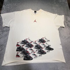 Jordan Shirt Mens 3XL White Jumpman Sneakers Graphic Tee Cotton Jersey