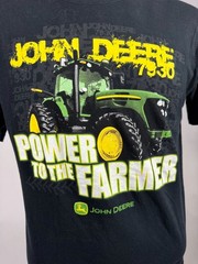John Deere Power To The Farmer Black Graphic T-Shirt Large