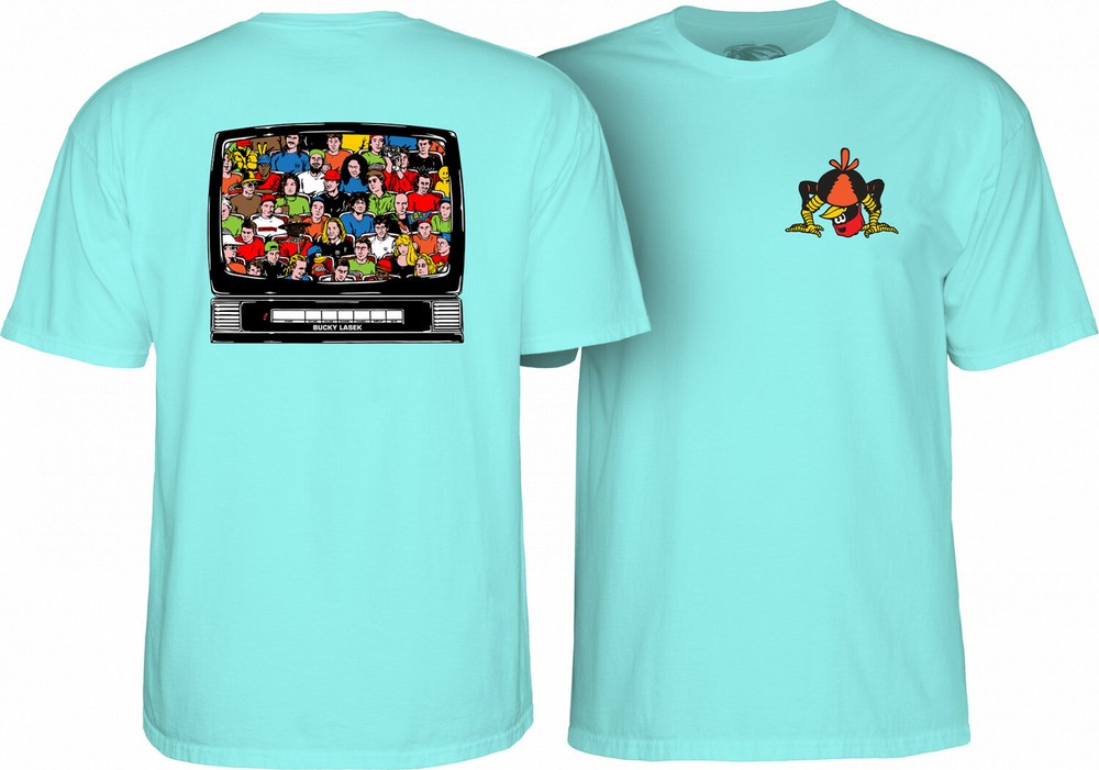 Powell Peralta Bucky Lasek STADIUM Skateboard T Shirt CELADON