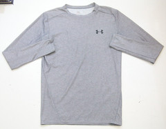 Under Armour Gray T-Shirt Top XL Long Sleeve Mans Polyester Elastane Heat 1-279