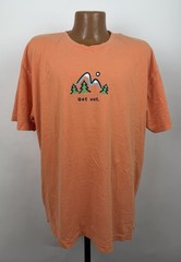 Life Is Good Shirt Mens XL Orange Short Sleeve T-shirt Mountain Climbing Hiking