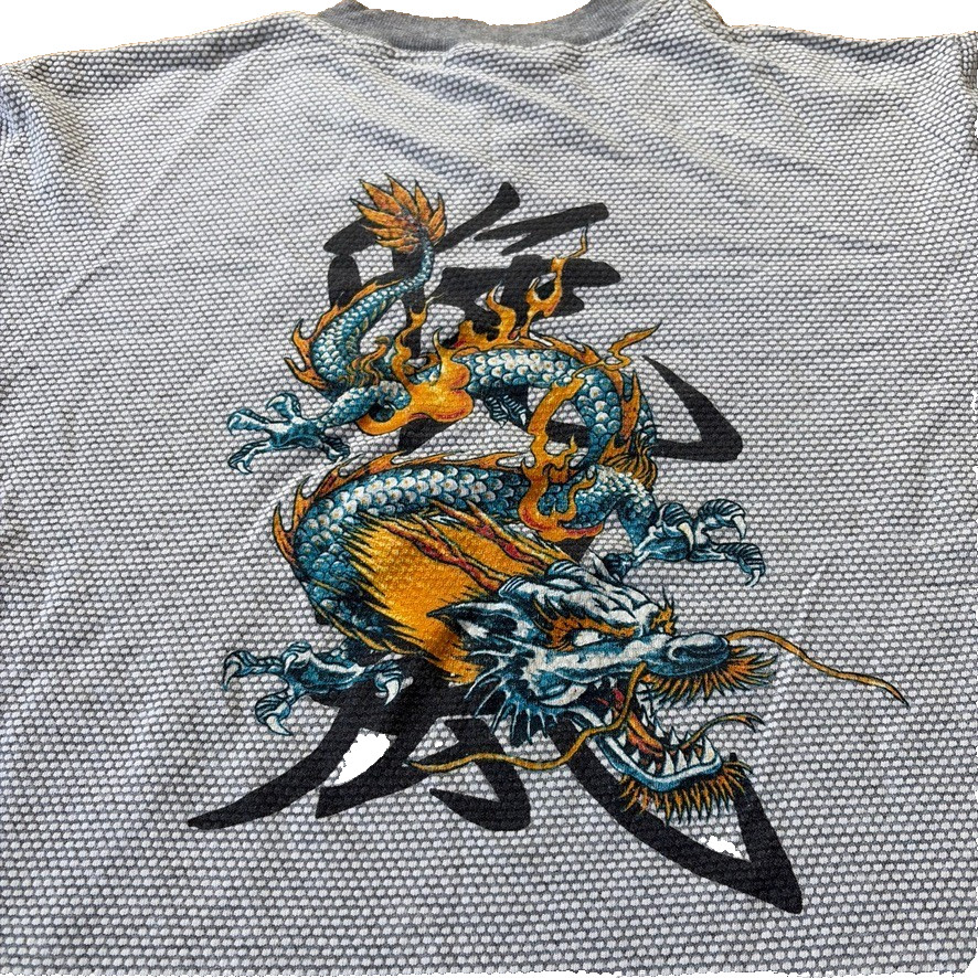 Y2K Rare JNCO Style Double SIded Dragon T-Shirt Size Medium Stained