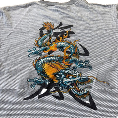 Y2K Rare JNCO Style Double SIded Dragon T-Shirt Size Medium Stained