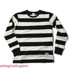 NON STOCK Men Prisoner Striped Long Sleeve T-Shirt Casual Cotton Crew Neck Shirt