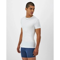 Hanes Originals Ultimate Men’s SuperSoft Crewneck Undershirt, White, 4-Pack L