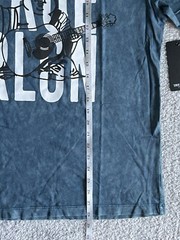 True Religion T Shirt Sz XL Blue Buddha Mineral Wash Distressed Short Sleeve