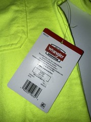 Wrangler Work Men Small Pocket Shirt Hi Vis Yellow Construction UPF Wicking NWT