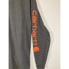 Workwear Carhartt Mens Medium Gray Long Sleeve Graphic Logo T-Shirt TK0231-M
