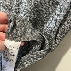 AllSaints Etham SS Crew Neck T-Shirt Grey Marl Textured Oversized Large