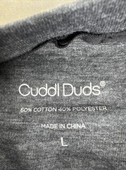 Cuddl Duds Mens Double Jersey Henley Shirt Mens Size L Black Long Sleeve QVC