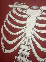 Y2K Raw Blue Shirt Mens 3XL Red Skeleton Glow In The Dark* Read Graphic Tee VTG