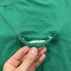 Vintage 90s Fruit of the Loom Selvedge Pocket T Shirt Men’s Size Large Green
