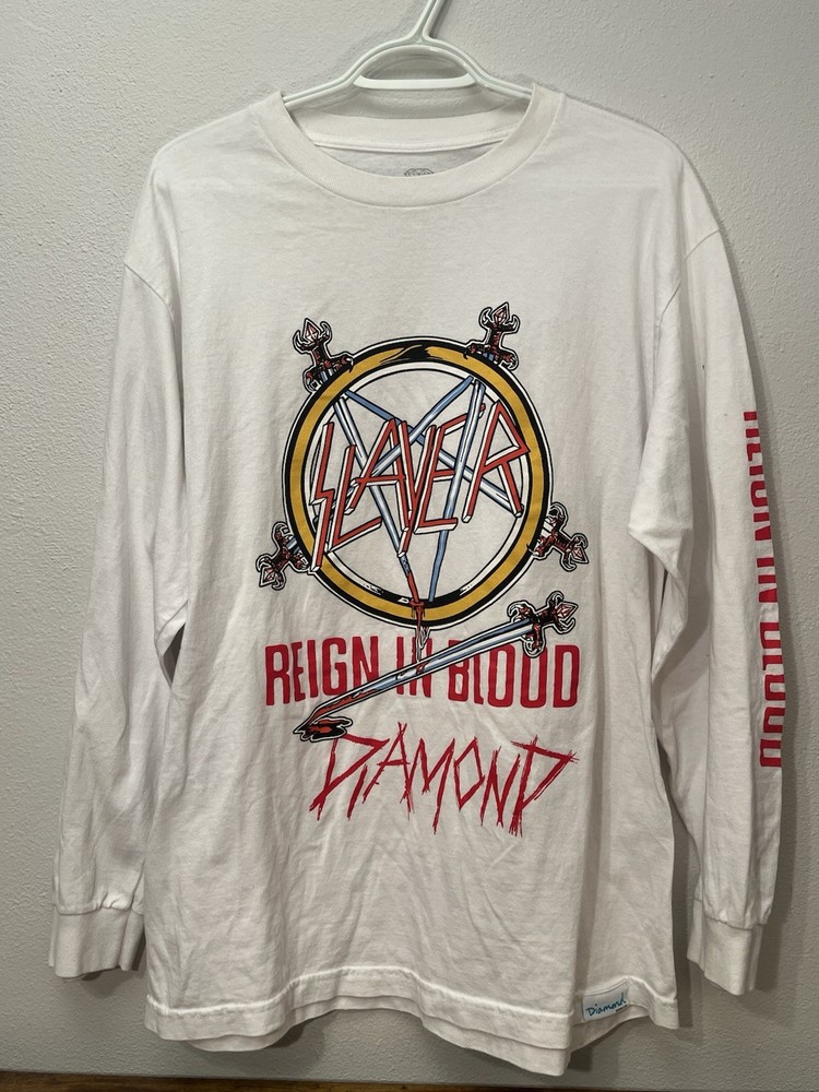 Rare Slayer Diamond Supply Co Reign In Blood Collab Long Sleeve T-Shirt Size L