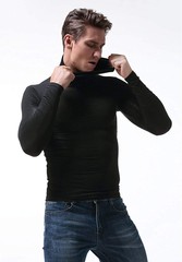 Men Turtleneck T-Shirt Long Sleeves Tailored Comfort Fit Lot Thermal Underwear