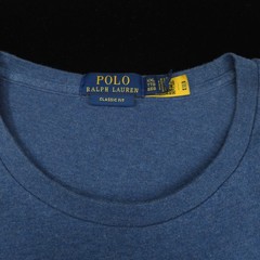 Polo Ralph Lauren T-Shirt -XXL Blue Heather -White Pony -Chain stitch Spellout