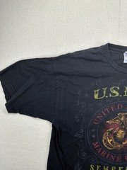 USMC United States Marine Corps Semper Fi Black T Shirt XL Made in America