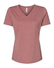 BELLA + CANVAS Women’s Relaxed Heather CVC V-Neck Tee – 6405CVC
