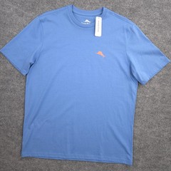 Tommy Bahama T Shirt Mens M Blue Sun Fade Tropical Palm Graphic Short Sleeve NEW