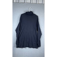 Sears Roebuck Turtleneck Shirt Mens XL Black Excellent Cotton Long Sleeve Top