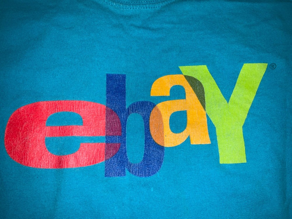Vintage eBay Promo Logo Rare Blue Graphic T-Shirt Men’s Large Y2K
