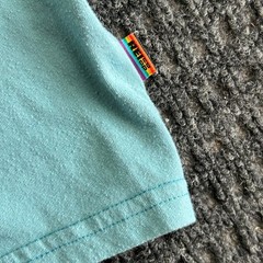 REI Co-op T Shirt Outside With Pride Womens S Blue Rainbow LGBTQIA+ Flower