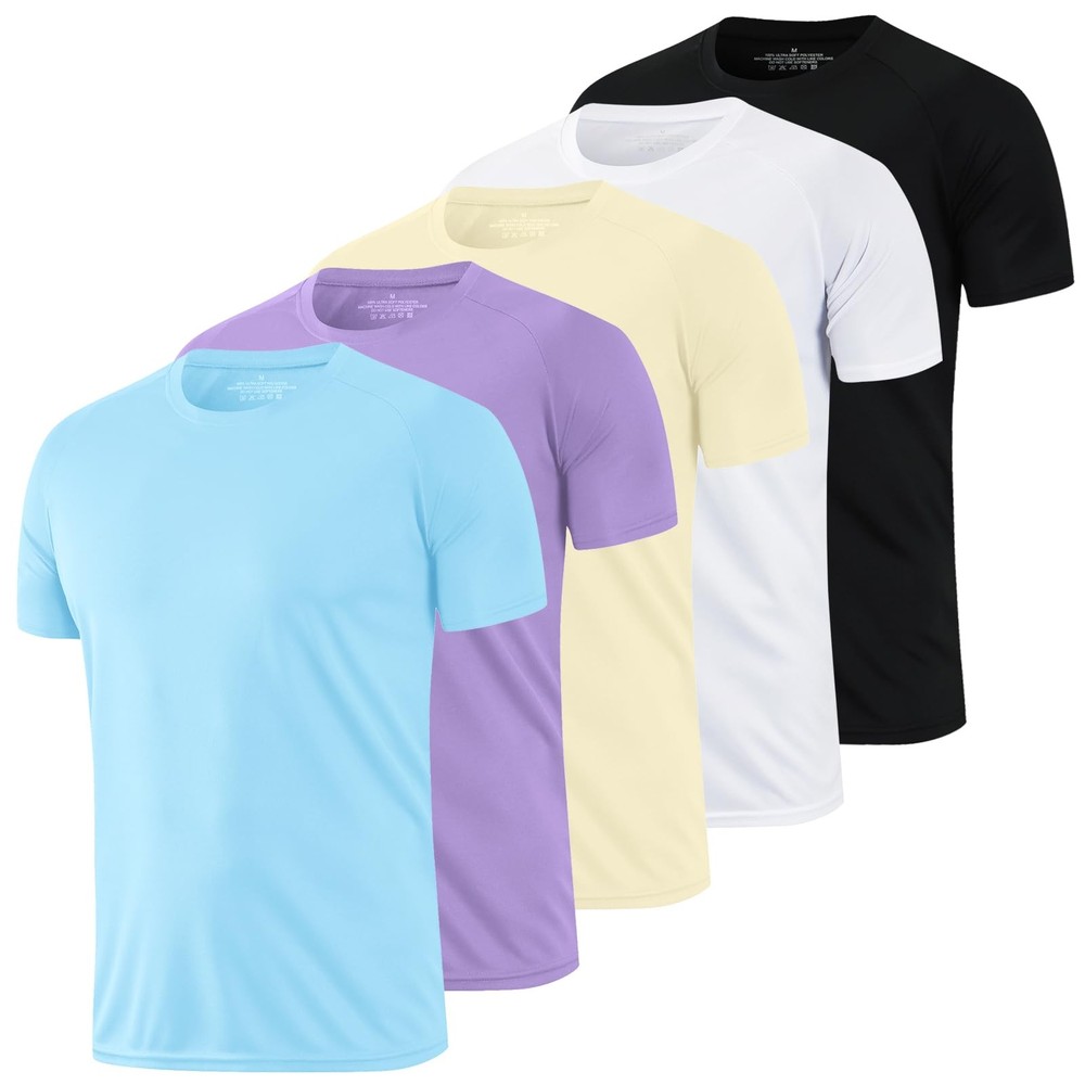 HovSiyla 5 Pack Running Shirts Men Sport Tops Dry Fit Gym Wicking Athletic T …