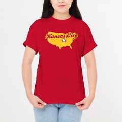 Kansas City USA Script – Football Team Colors Sports T-Shirt – Red