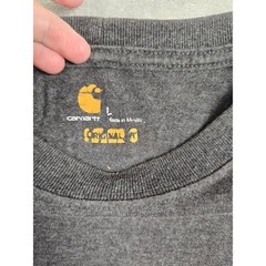 Carhartt Long Sleeve Shirt Mens Large Gray K231 Graphic Logo Workwear Pocketless