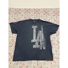 Majestic Los Angeles Dodgers MLB Graphic T-Shirt Mens XL Heather Navy Blue LA