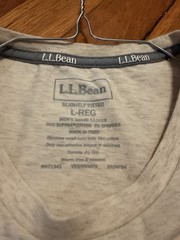 LL Bean Comfort Stretch Performance Pima Tee Shirt L Excellent Oatmeal 513018