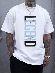 Men’s Casual LEGEND Print Crew Neck Short Sleeve T-Shirt