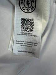 Gold’s Gym Muscle Joe Weight Plate T-Shirt Men Large White Graphic Circular Logo