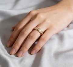 ZhxshwHdd 2pcs Anxiety Rings For ，Cubic Zirconia Statement Stainless Steel Fi…