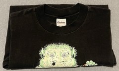 Vintage 90s Halloween Monster XL Black Glow In The Dark T Shirt Made In USA