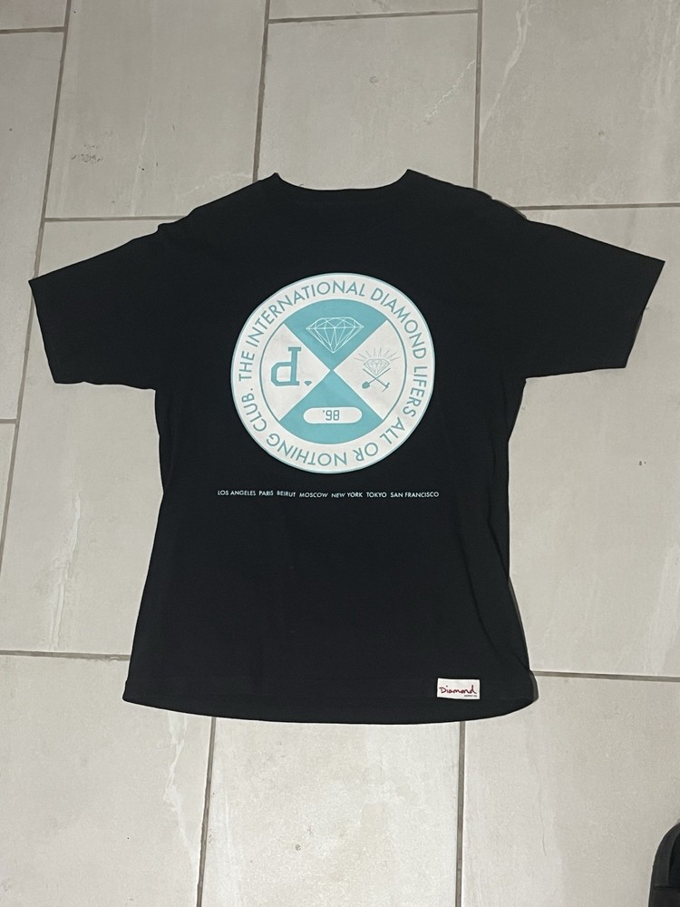 Diamond Supply Co. T Shirt Men’s Medium Black Logo Crew Neck Short Sleeve Top