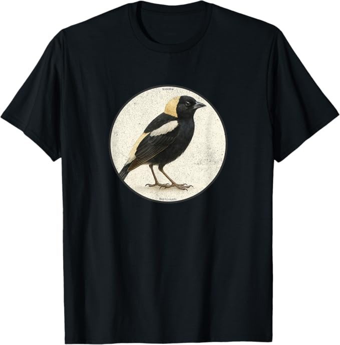 Retro Bobolink Bird T-Shirt Design *10 Colors* Tee by Bird Fantastic