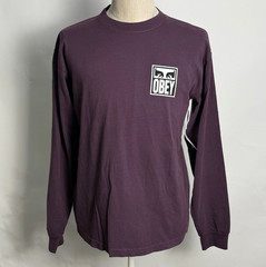 Obey Men’s LS T-Shirt Eyes Icon 2 Plum Perfect Size M NWT Andre Eyes